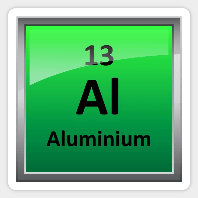 Aluminium Periodic Table Element Symbol Sticker by sciencenotes